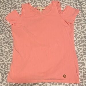 Michael Kors || Cold-Shoulder Short Sleeve Shirt {Salmon Pink}